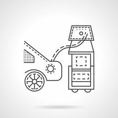 Car emission control line vector icon