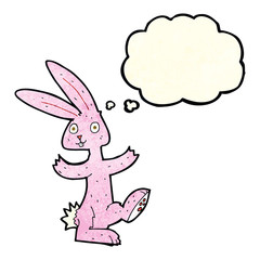 cartoon rabbit with thought bubble
