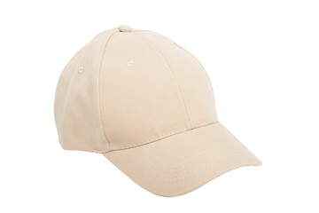 Cream Baseball Hat Isolated