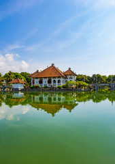 Obraz premium Architectural wonders at the Karangasem water temple in Bali