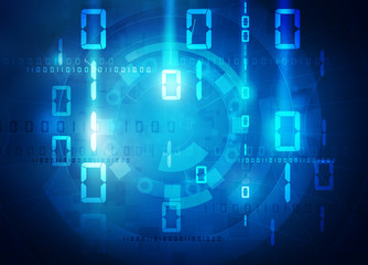 binary data blue background