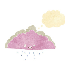 cartoon rain cloud with thought bubble