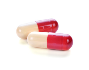 medicine pills isolated on white.