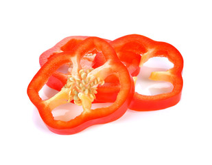 red pepper slice isolated on the white background