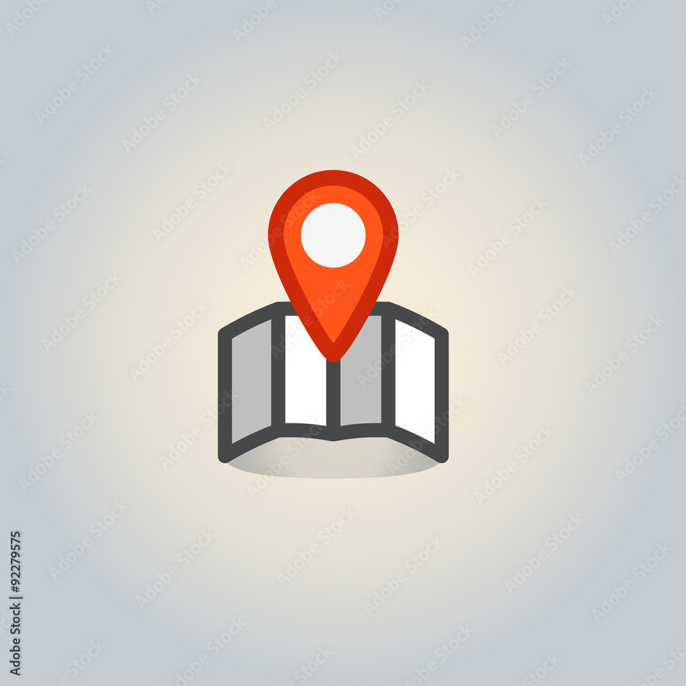 Aufkleber map and the pin web icon
