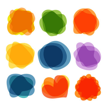 Different color blobs clip-art. Vector elements collection