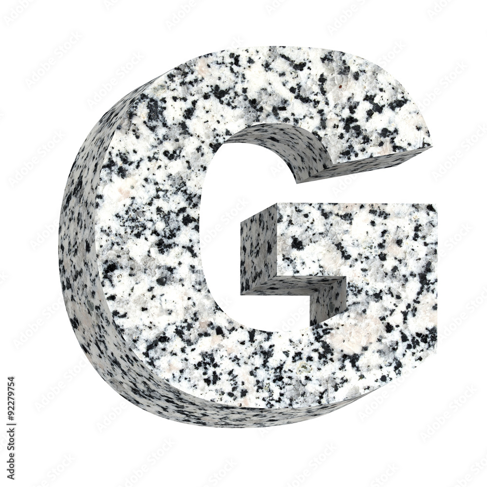 Fototapete one letter from granite alphabet set isolated over white. computer generated 3d photo rendering.