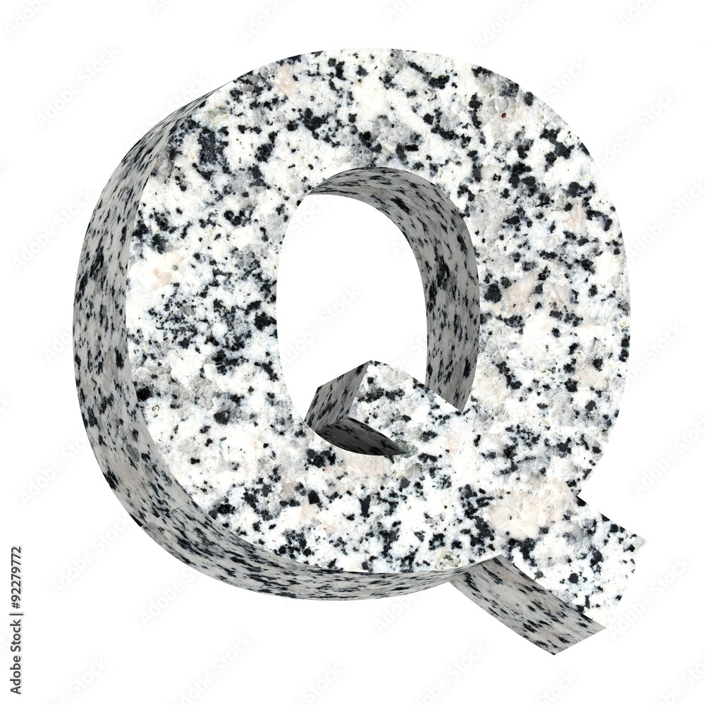 Fototapete one letter from granite alphabet set isolated over white. computer generated 3d photo rendering.