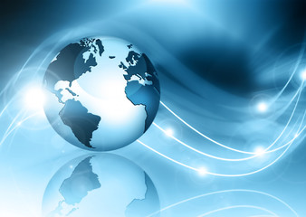 Best Internet Concept of global business. Globe and glowing