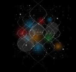 DNA Abstract background collection. Futuristic technology interf