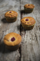 muffin with raspberries