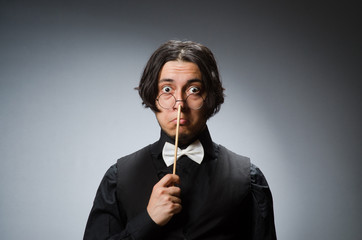 Funny conductor in musical concept