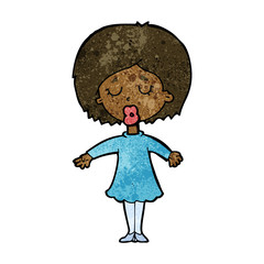 cartoon woman in dress