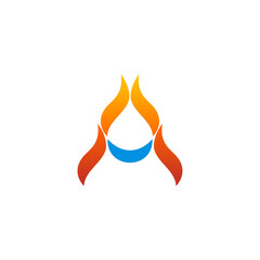 Oil and Gas Fire Logo initila A letter Logo