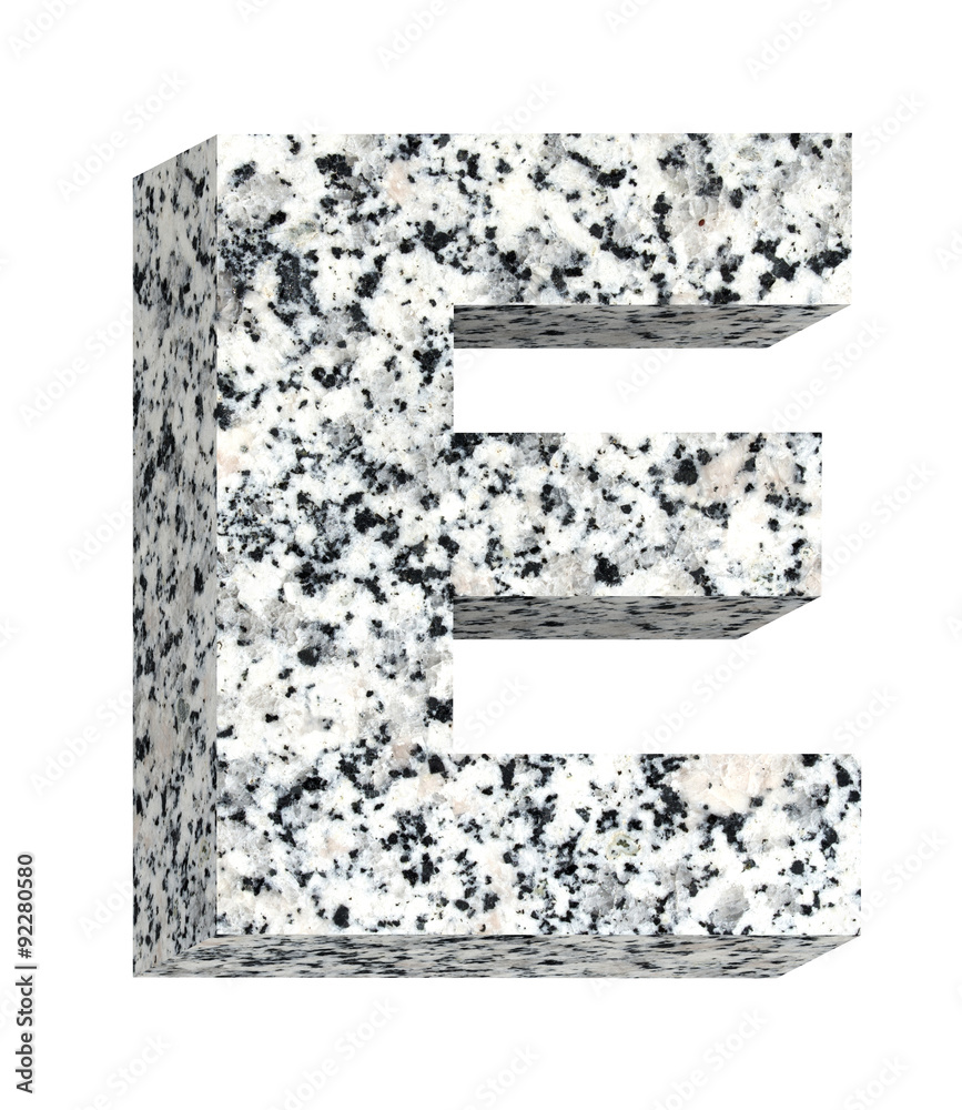 Fototapete one letter from granite alphabet set isolated over white. computer generated 3d photo rendering.