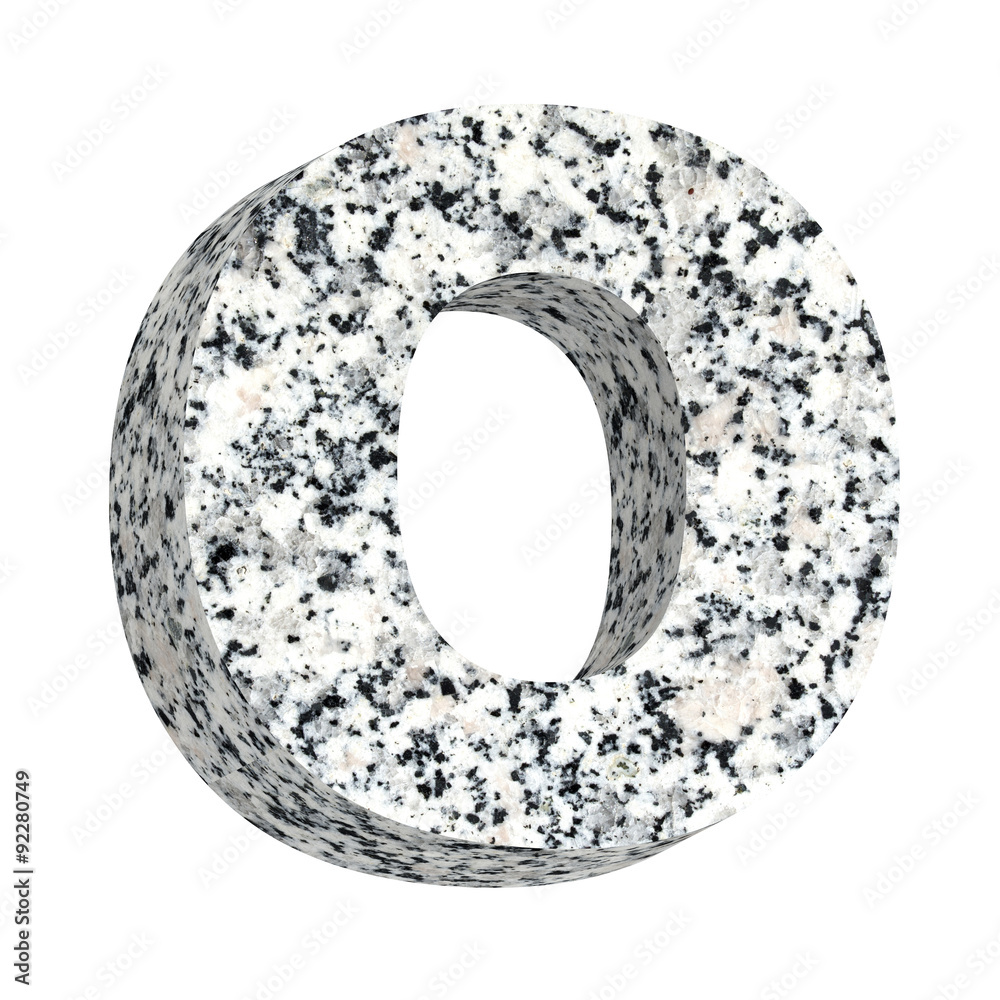 Fototapete one letter from granite alphabet set isolated over white. computer generated 3d photo rendering.