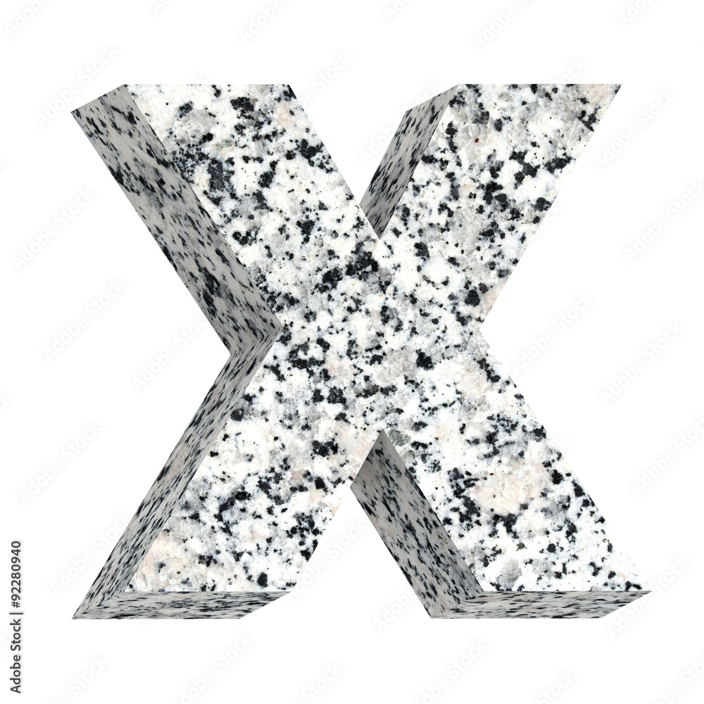 Fototapete one letter from granite alphabet set isolated over white. computer generated 3d photo rendering.
