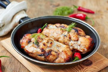 Marinated grilled healthy chicken breasts