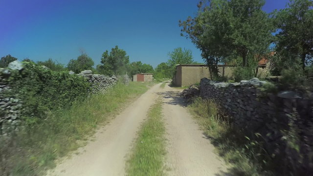 Stone walls in Dalmatian hinterland, aerial shot