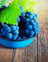 Grapes on a wooden table