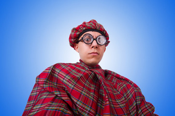 Funny scotsman isolated on the white