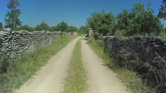 Stone walls in Dalmatian hinterland, aerial shot