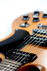 Obraz na płótnie Canvas Gibson SG E-Gitarre Detail