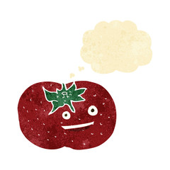 cartoon tomato with thought bubble
