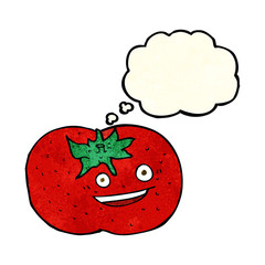 cartoon tomato with thought bubble