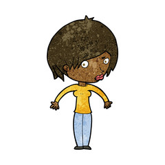 cartoon woman shrugging