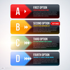 Four horizontal options. EPS10