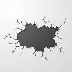 Vector banner on cracked ground abstract background.