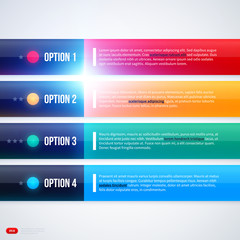 Four colorful horizontal banners on white background. EPS10