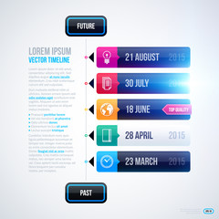 Vector timeline template on white background. EPS10