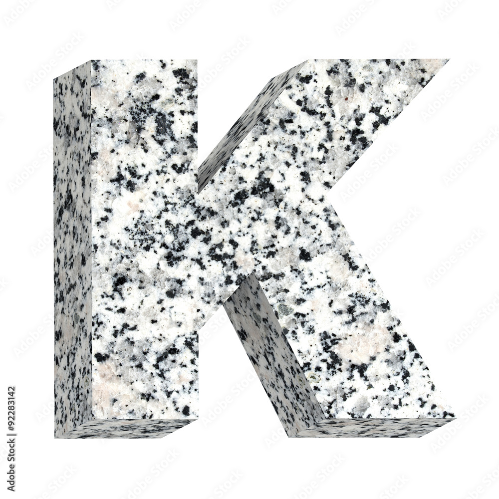 Fototapete one letter from granite alphabet set isolated over white. computer generated 3d photo rendering.