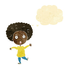 cartoon startled person with thought bubble
