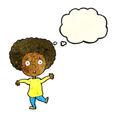 cartoon startled person with thought bubble