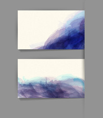 Vector template business card with a watercolor imitation