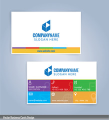 Business card template. colorful background, Illustration Vector 10