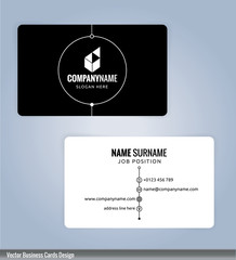 Black and white modern business card template, Illustration Vector 10