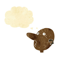 cartoon balding man with thought bubble