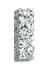 One letter from granite alphabet set isolated over white. Computer generated 3D photo rendering.