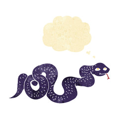 cartoon snake with thought bubble