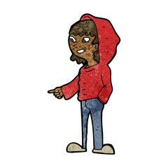 cartoon pointing teenager