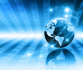 Best Internet Concept of global business. Globe and glowing