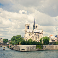 Fototapeta na wymiar Notre Dam and the Seine river
