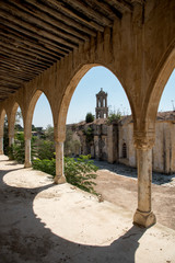 Fototapeta na wymiar Abandoned orthodox monastery of Saint Panteleimon in Cyprus