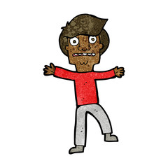 cartoon boy panicking