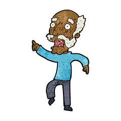 cartoon frightened old man