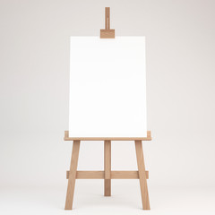 3d rendering of a wooden easel